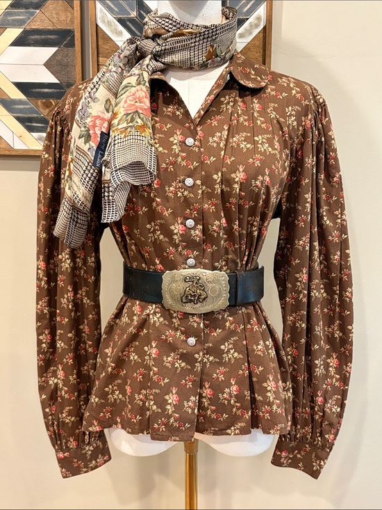 Ralph Lauren Tops - Vintage Ralph Lauren Country 90s Tailored Floral Cottagecore Puff Sleeve Blouse